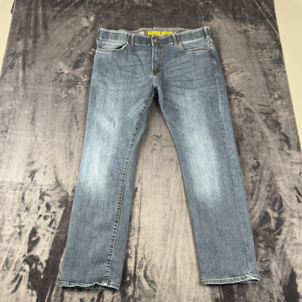 Lee Extreme Motion Jeans Mens 40x34 Blue Slim Fit Straight Leg Stretch 2015042